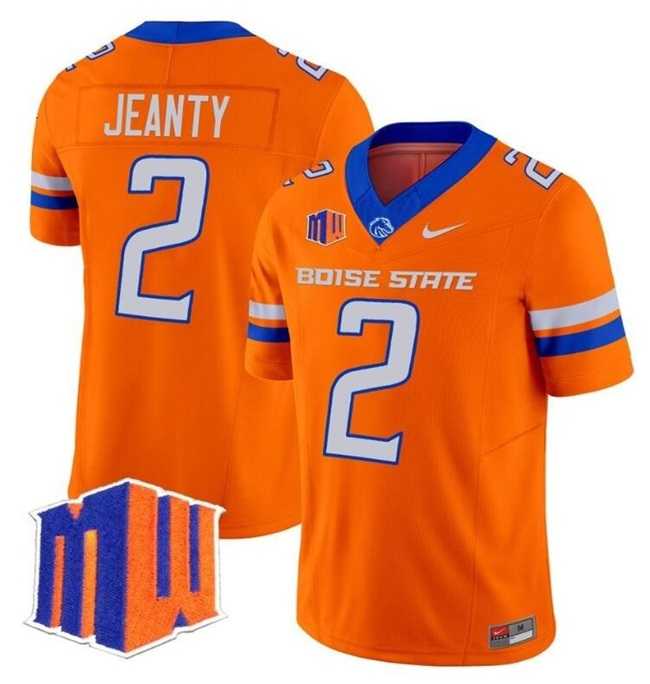 Men%27s Boise State Broncos #2 Ashton Jeanty Orange 2024 F.U.S.E. Vapor Limited Stitched Football Jersey Dzhi